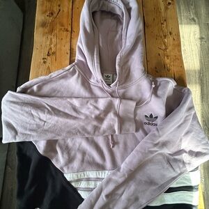 Adidas Lavender Cropped Hoodie